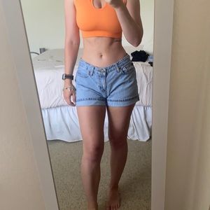 Low rise jean shorts